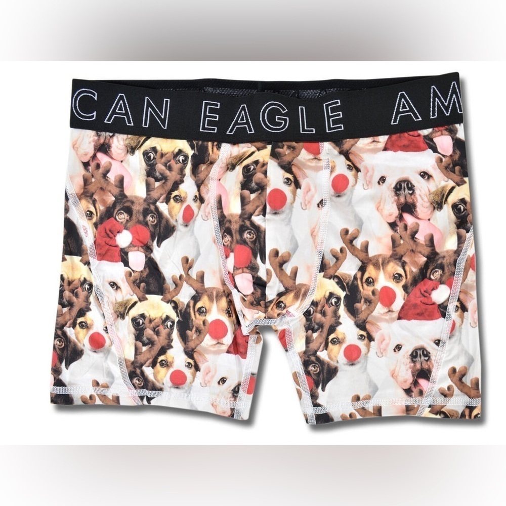 American Eagle men’s Christmas dogs boxer shorts Medium NWT